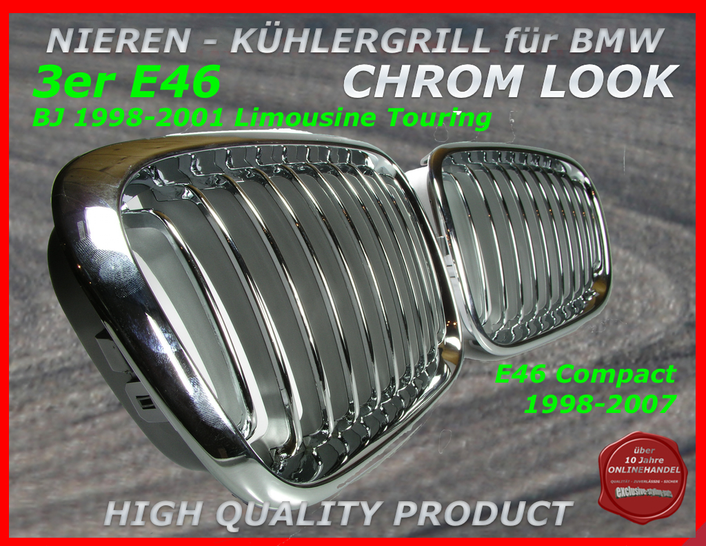  passend für BMW Nieren Kühlergrill Chrom 3er E46 4