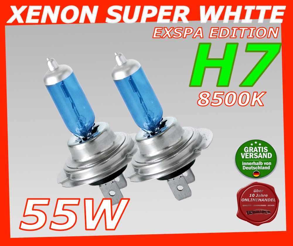 2x Super White H7 XENON LOOK Birnen Lampen E4 FREI #185 für
